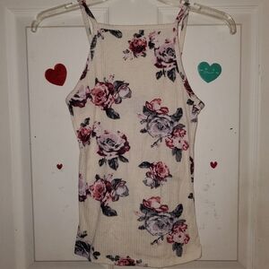 5 for $25 | Rue21 Ribbed Floral High Neck Tank Top